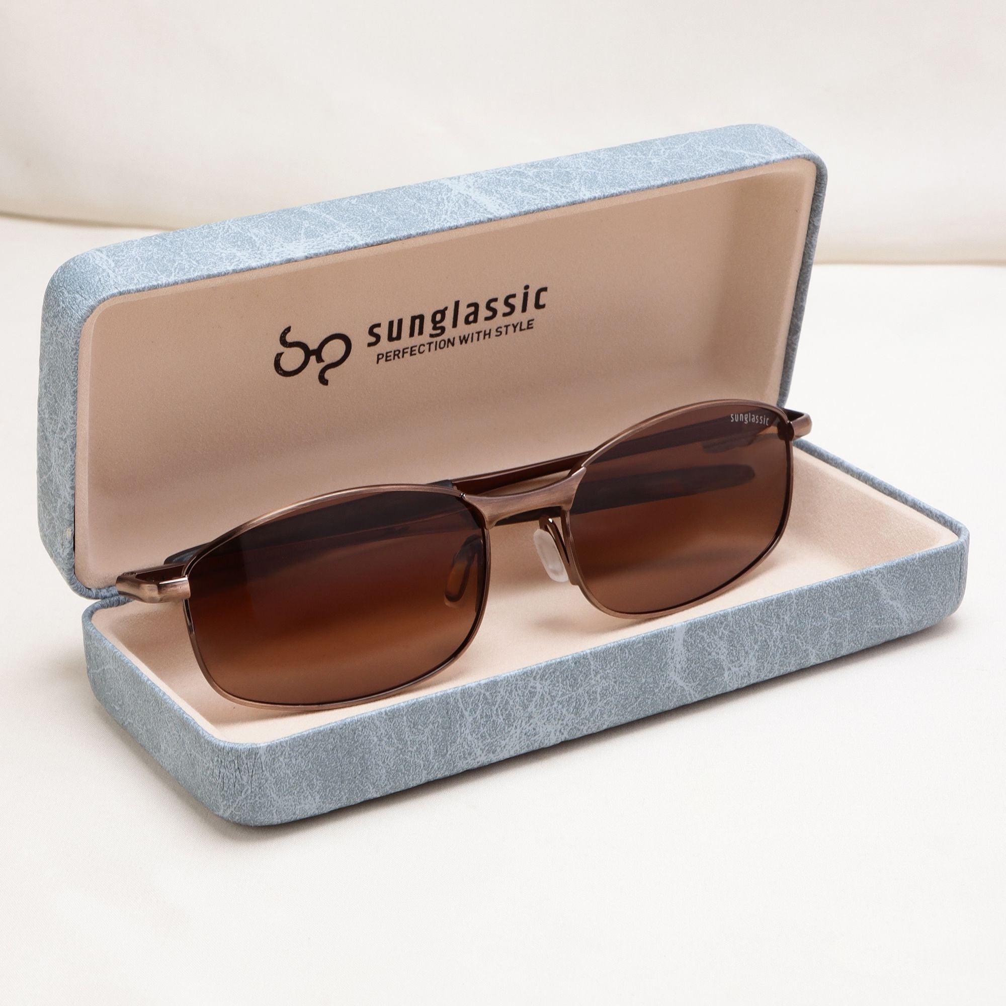 Swiftor Full Brown Polarized Rectangle Sunglasses | UV400