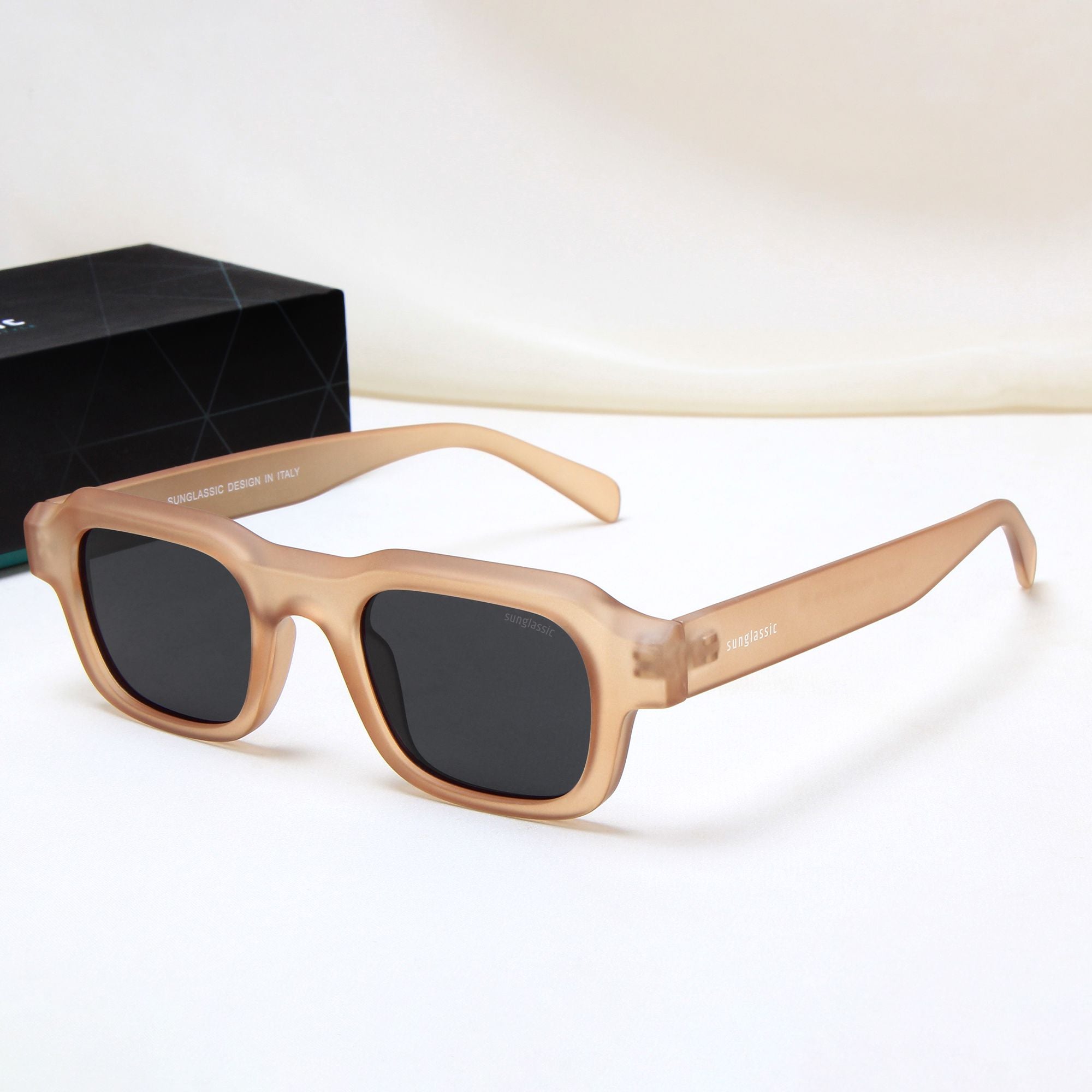 Walter Brown Black Square Sunglasses