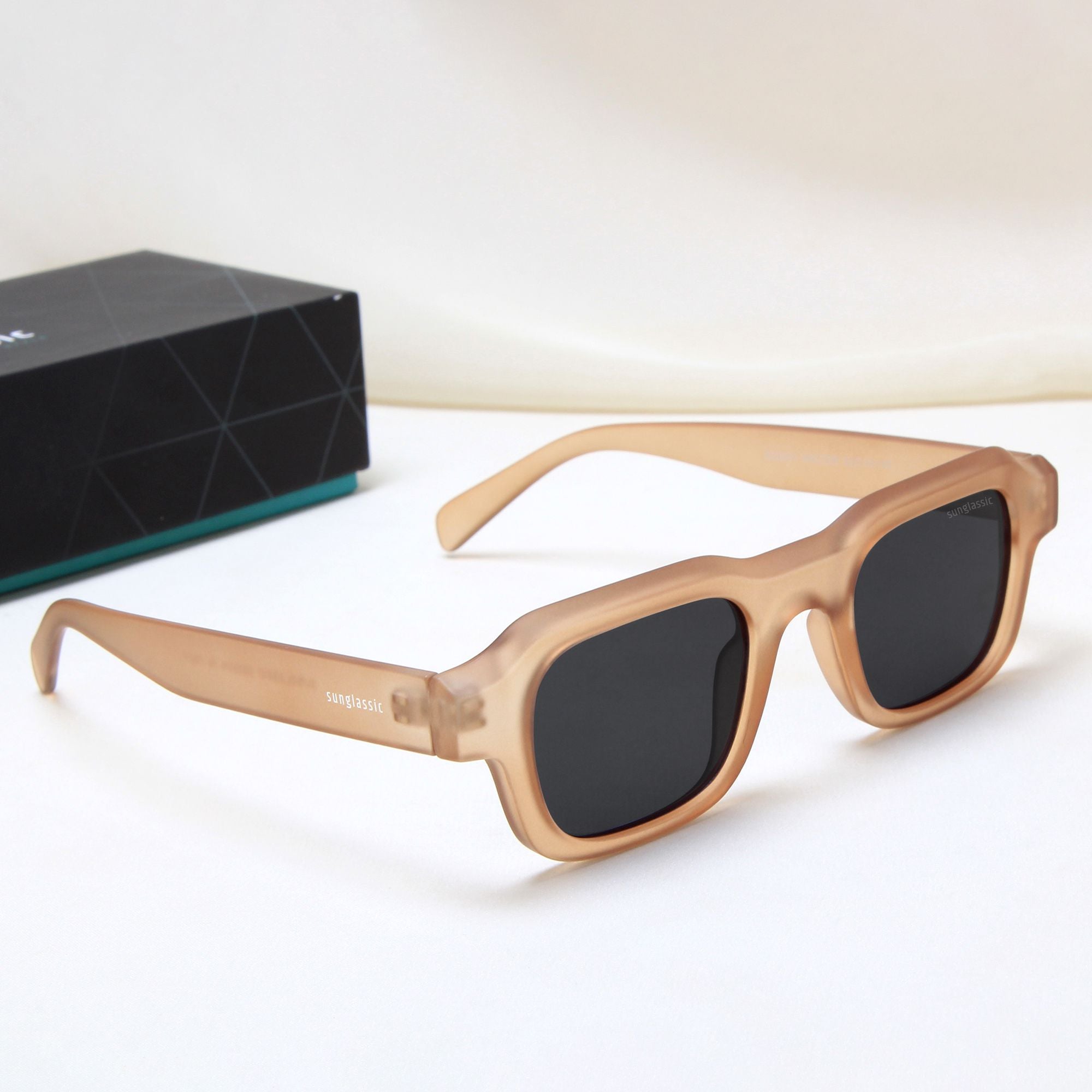 Walter Brown Black Square Sunglasses