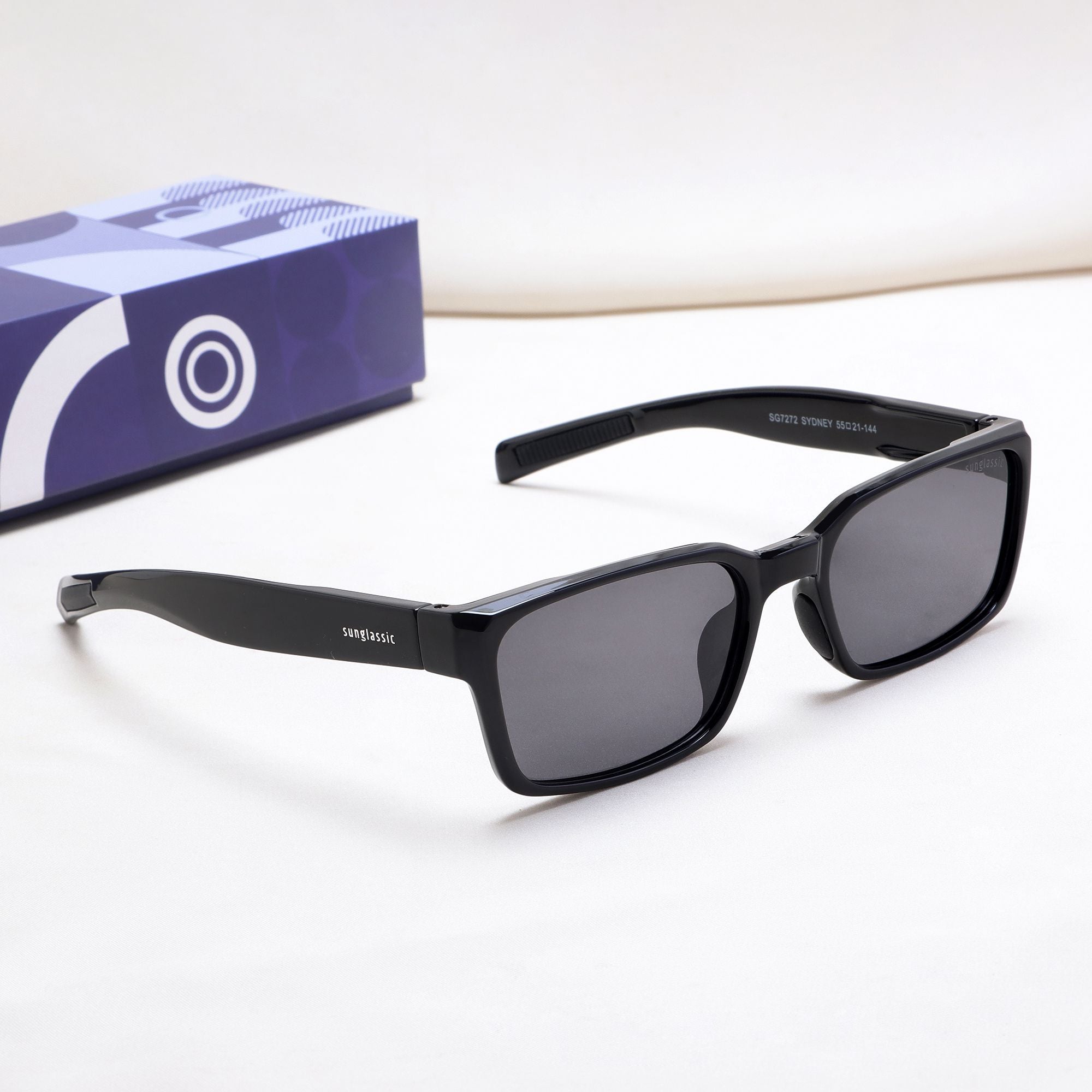 Sydney – Black Rectangle Sunglasses | UV400 Polarized