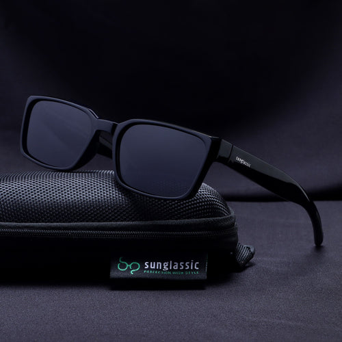 Sydney – Black Rectangle Sunglasses | UV400 Polarized