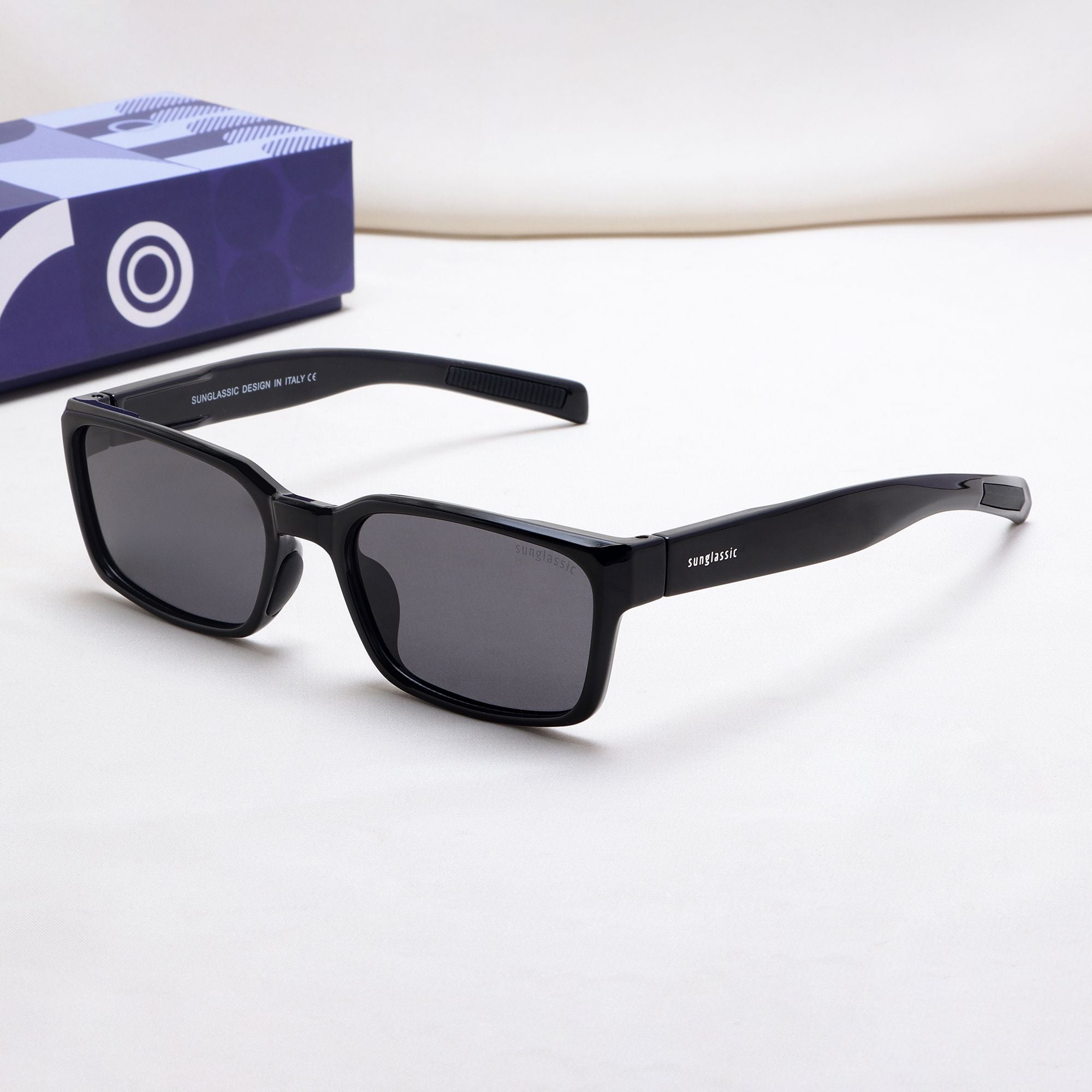 Sydney – Black Rectangle Sunglasses | UV400 Polarized