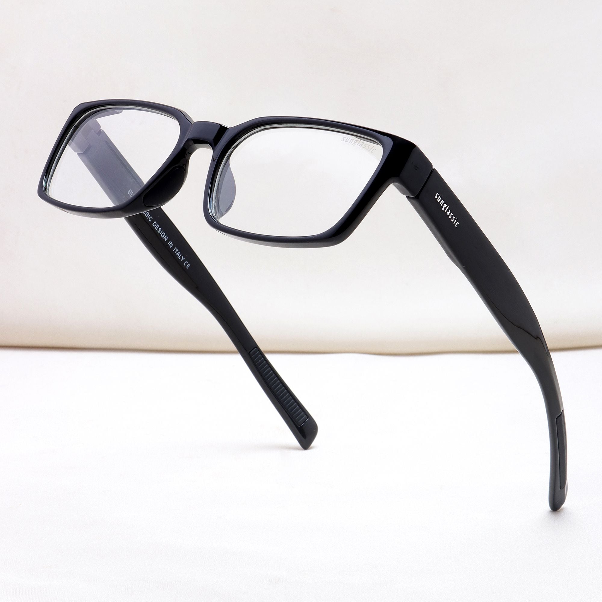 Sydney – Black Clear Rectangle Glasses | Anti-Blue Light | UV400
