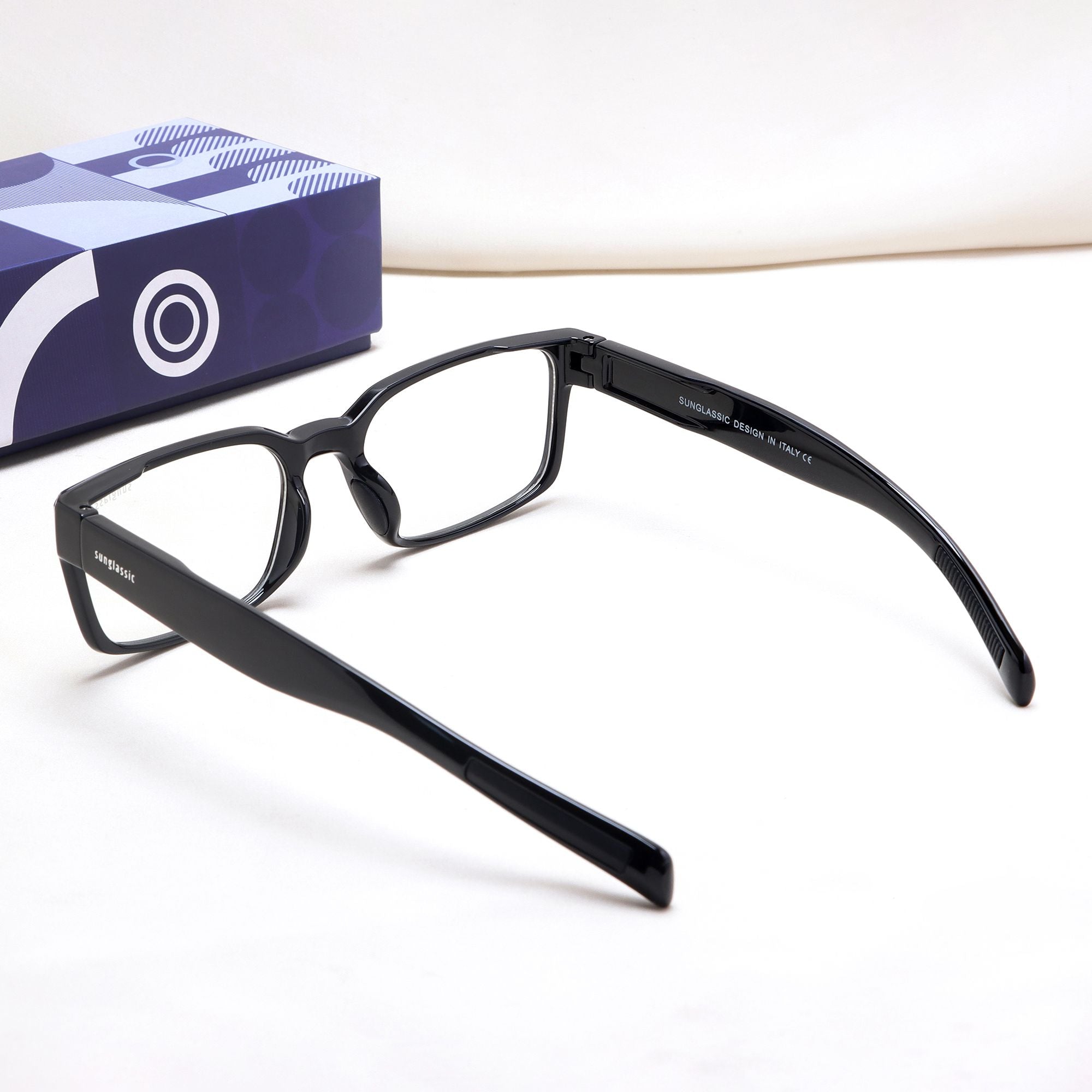 Sydney – Black Clear Rectangle Glasses | Anti-Blue Light | UV400