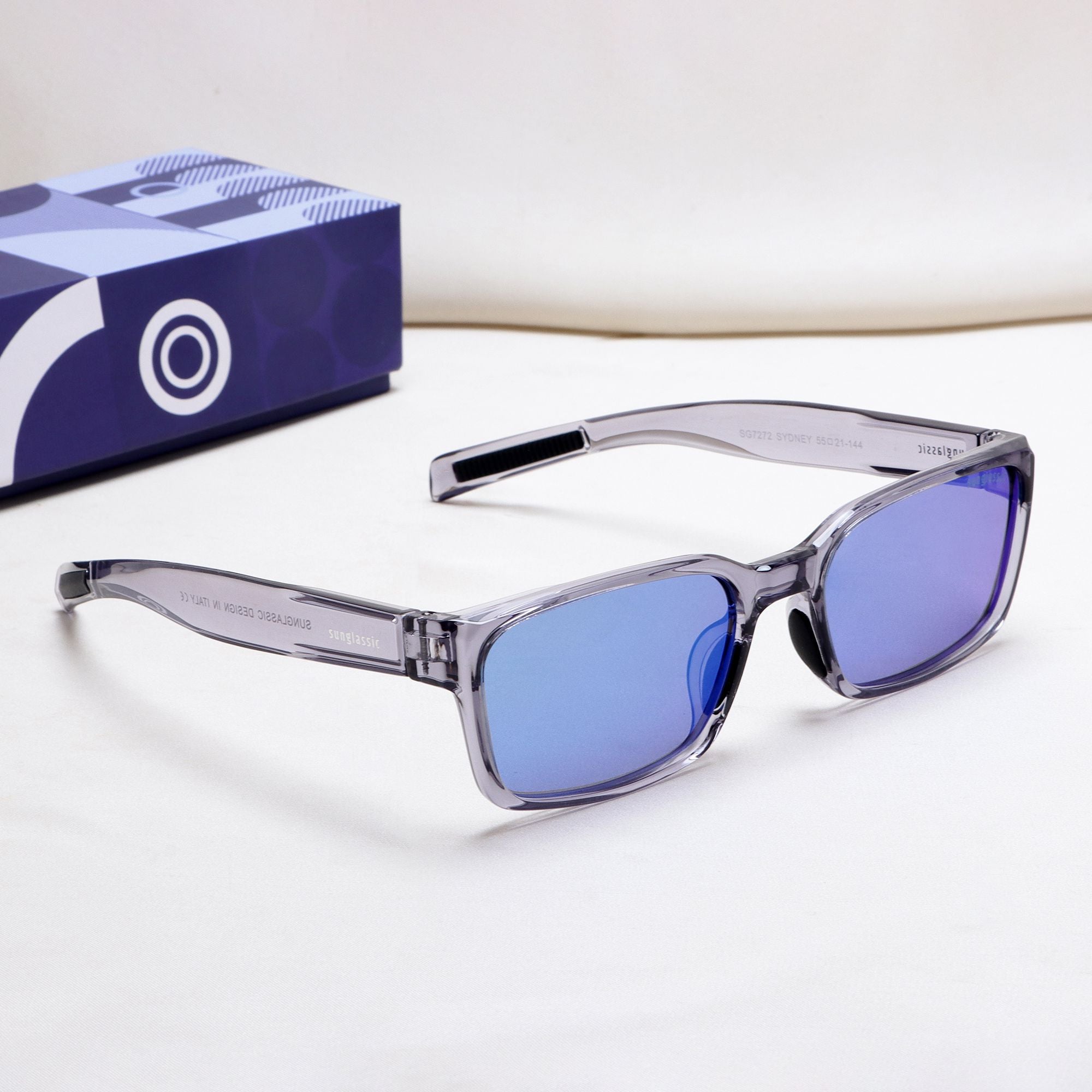 Sydney Edition – Gray Blue Rectangle Sunglasses | UV400 Polarized