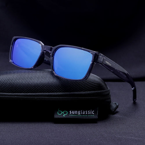Sydney Edition – Gray Blue Rectangle Sunglasses | UV400 Polarized