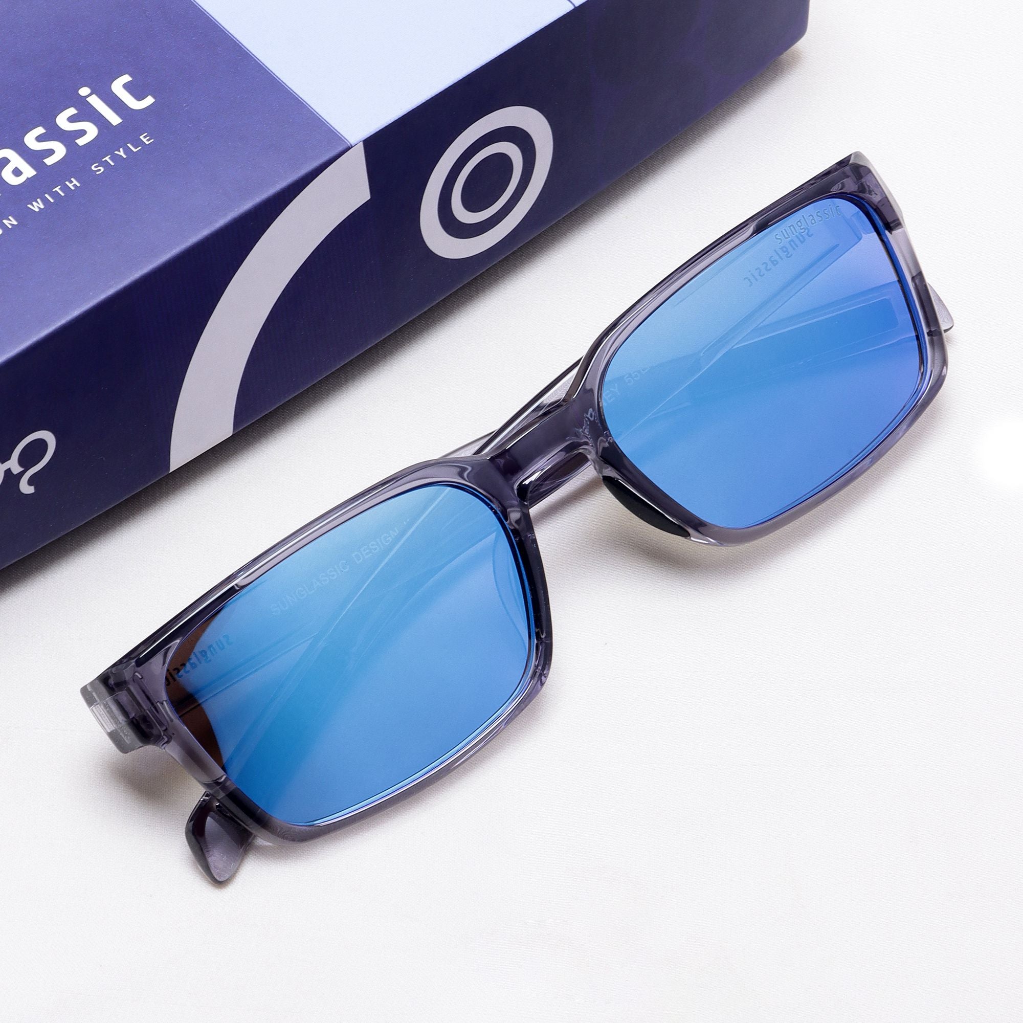 Sydney Edition – Gray Blue Rectangle Sunglasses | UV400 Polarized