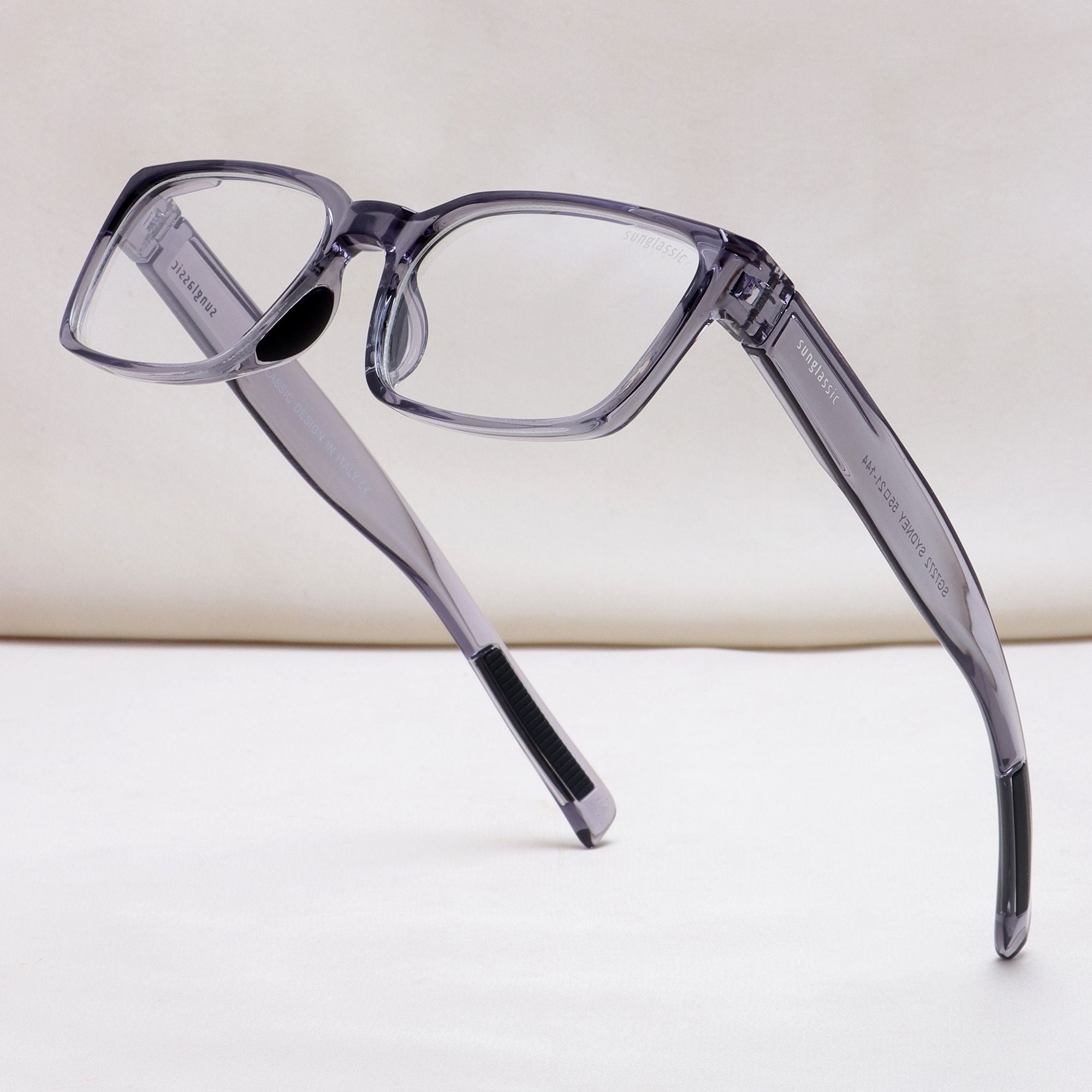 Sydney Edition – Grey Clear Rectangle Glasses | Anti-Blue Light | UV400