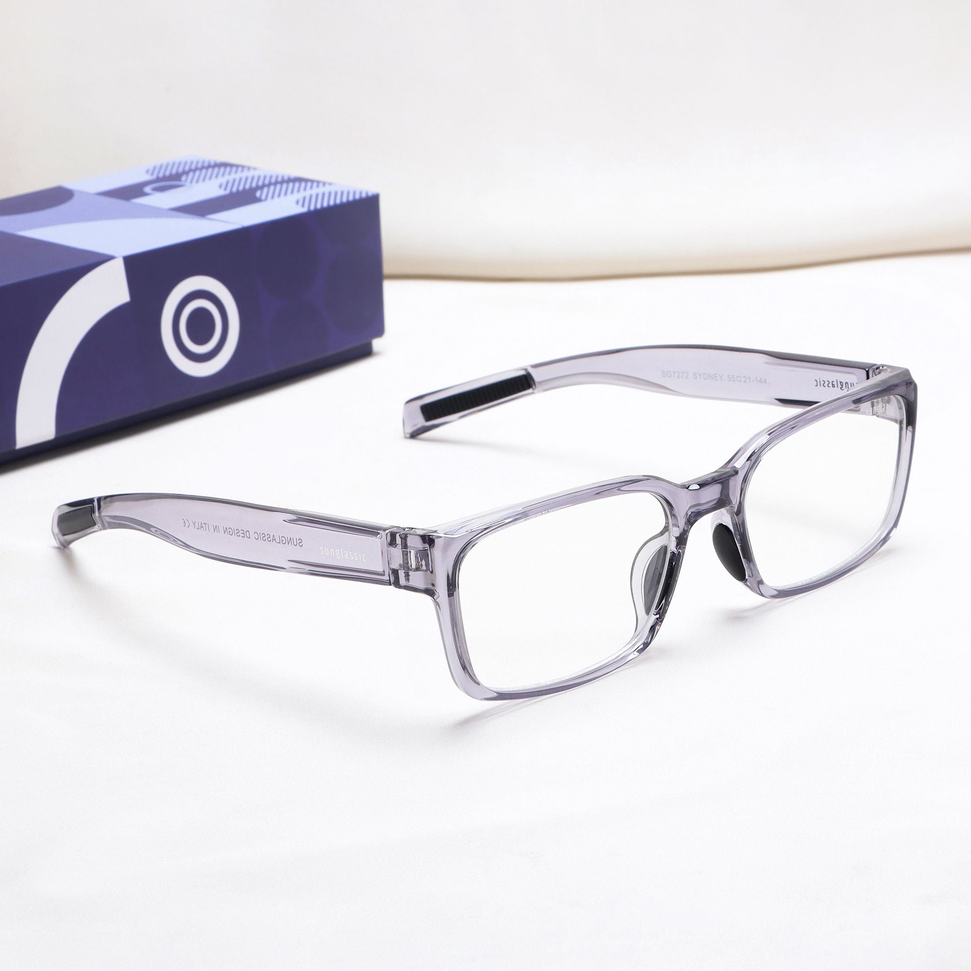 Sydney Edition – Grey Clear Rectangle Glasses | Anti-Blue Light | UV400