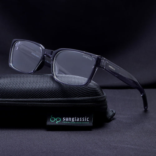 Sydney Edition – Grey Clear Rectangle Sunglasses | Anti-Blue Light | UV400
