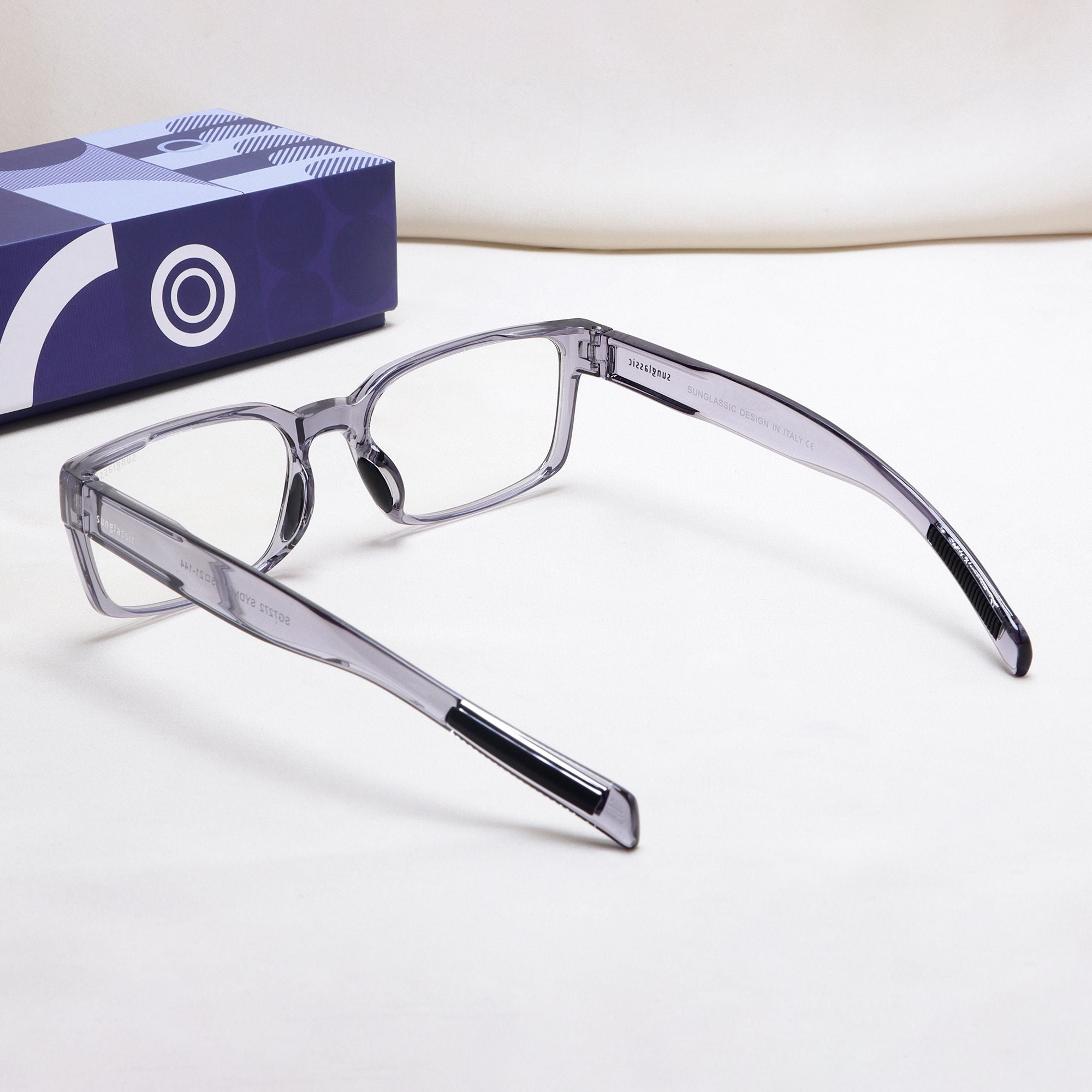 Sydney Edition – Grey Clear Rectangle Glasses | Anti-Blue Light | UV400