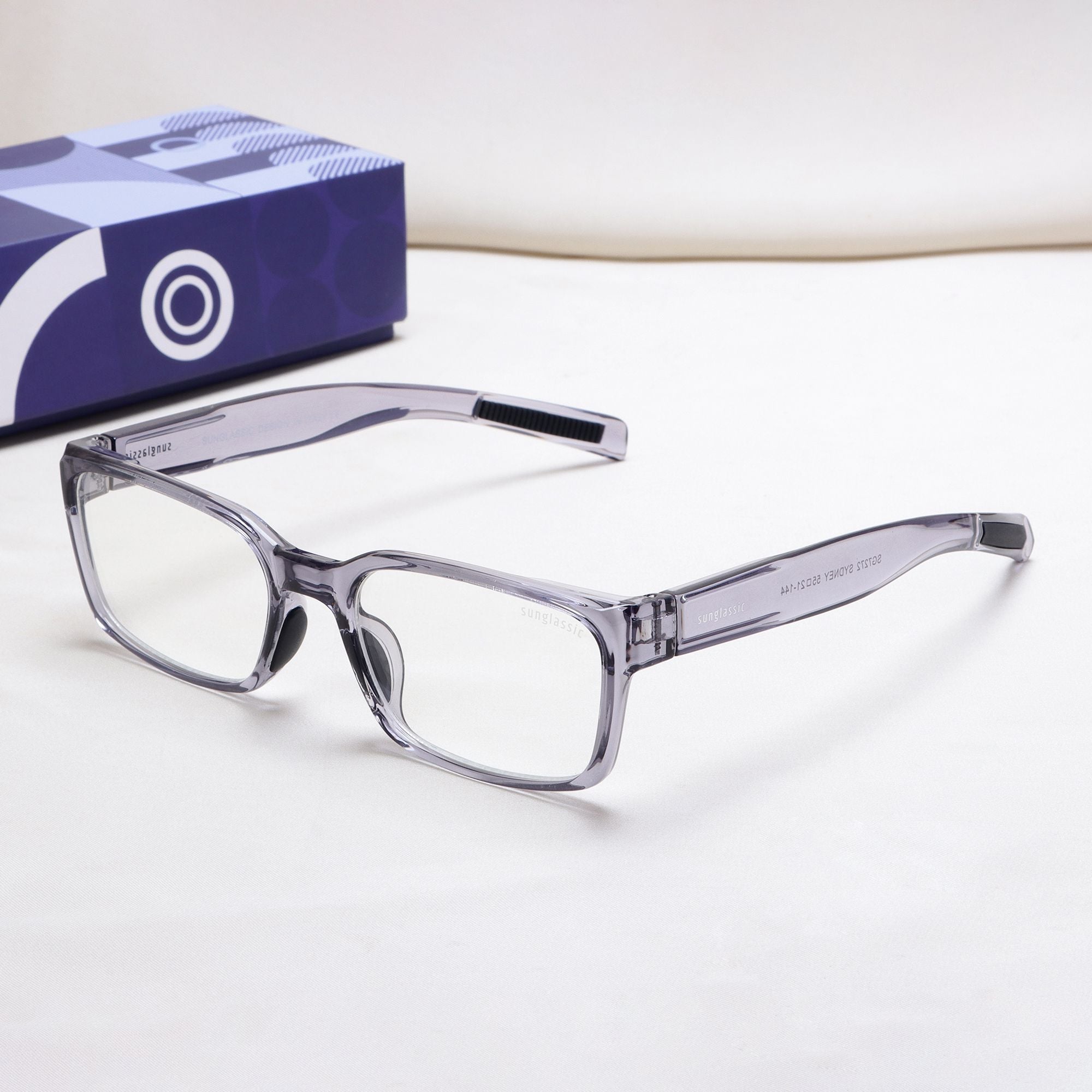 Sydney Edition – Grey Clear Rectangle Glasses | Anti-Blue Light | UV400