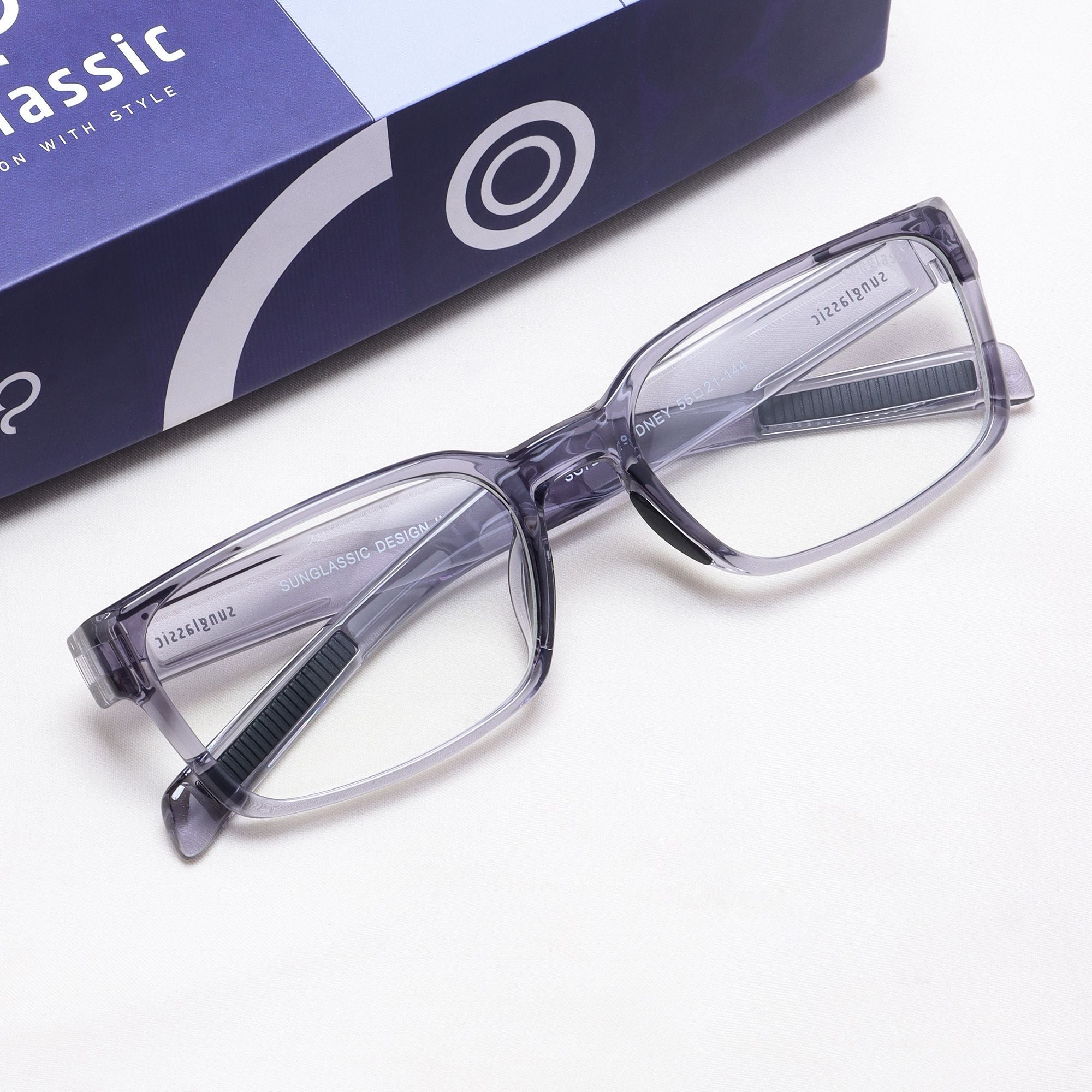 Sydney Edition – Grey Clear Rectangle Glasses | Anti-Blue Light | UV400