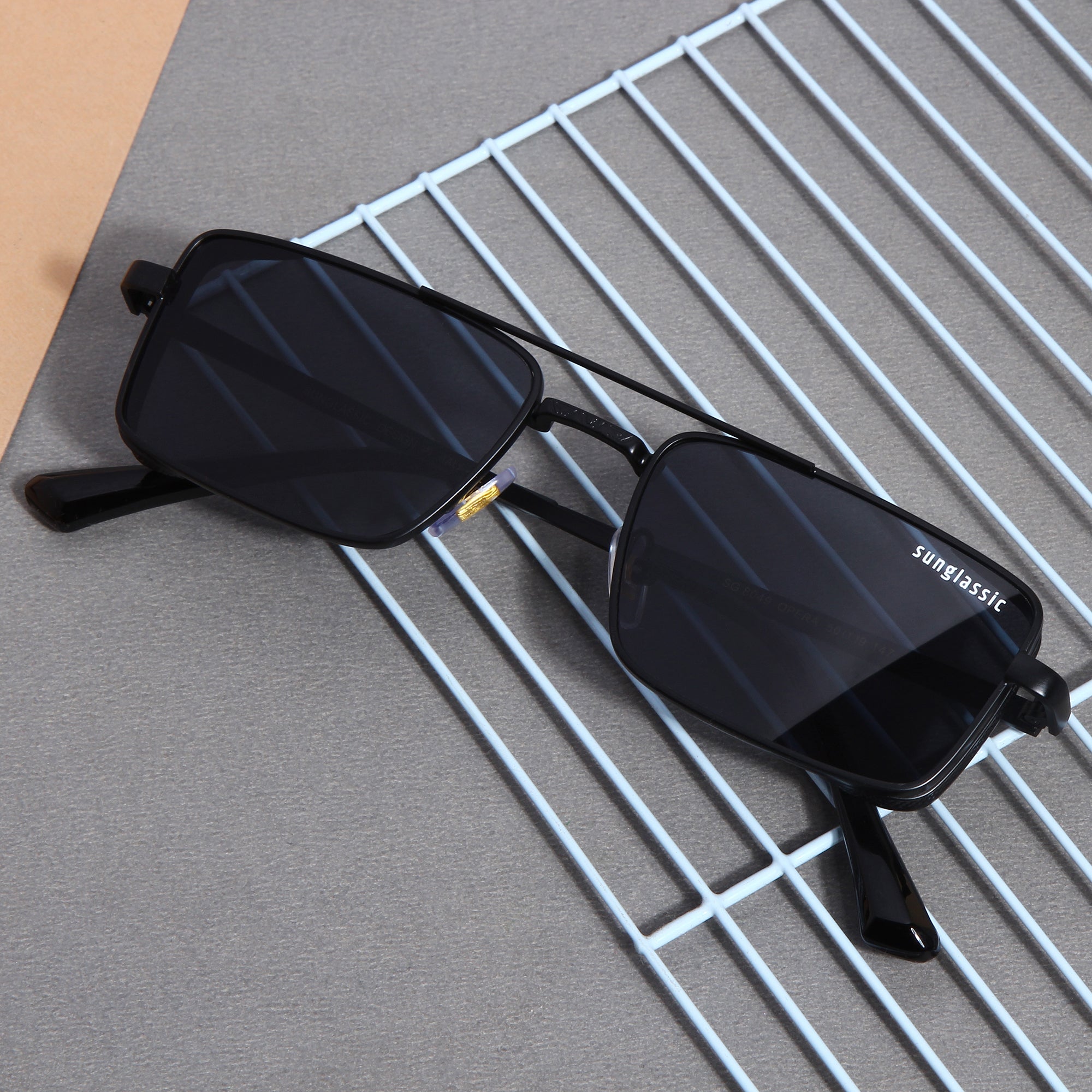 Buy Walker Black Rectangle Sunglasses - Woggles