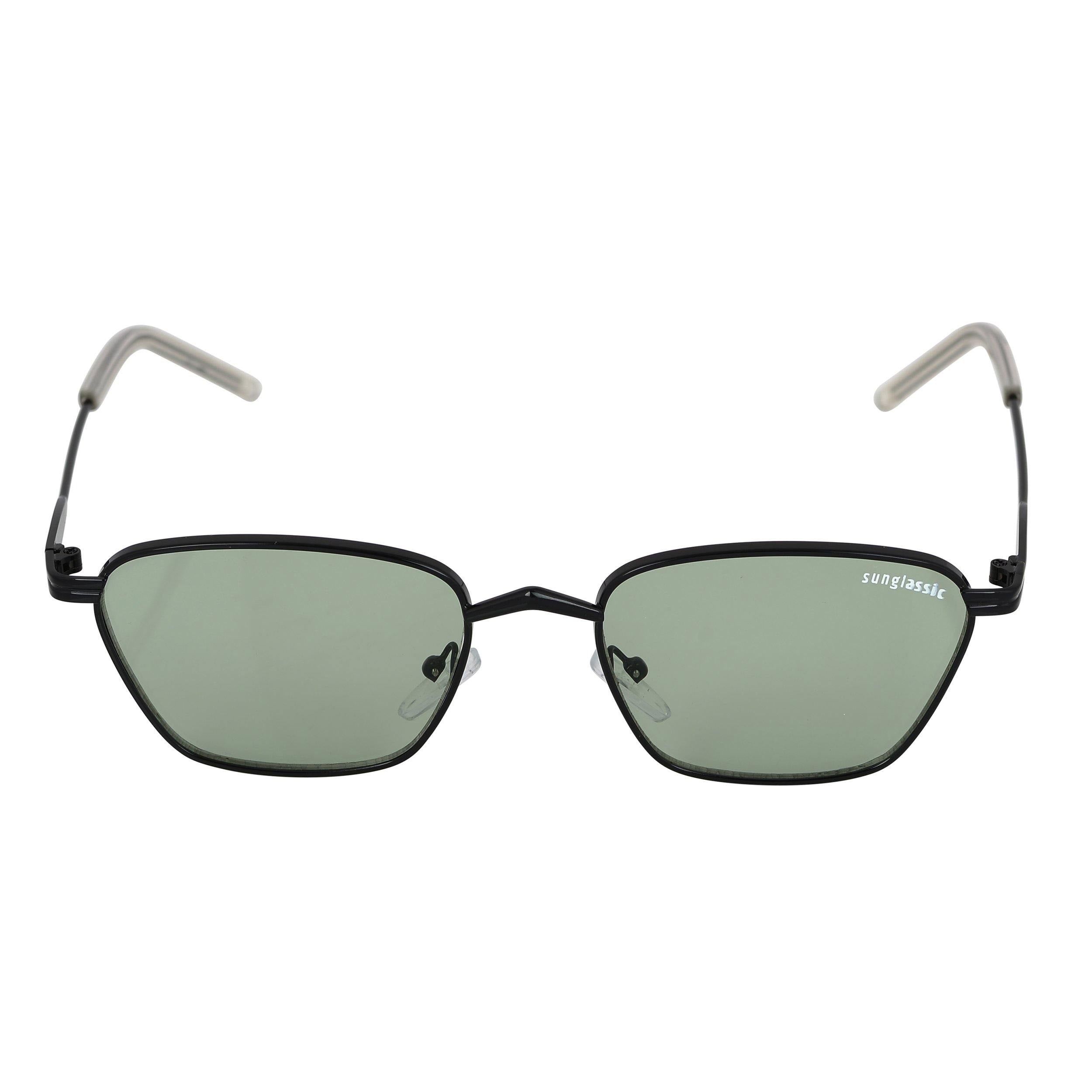 Andreas Black Green Edition Trapezoid Sunglasses