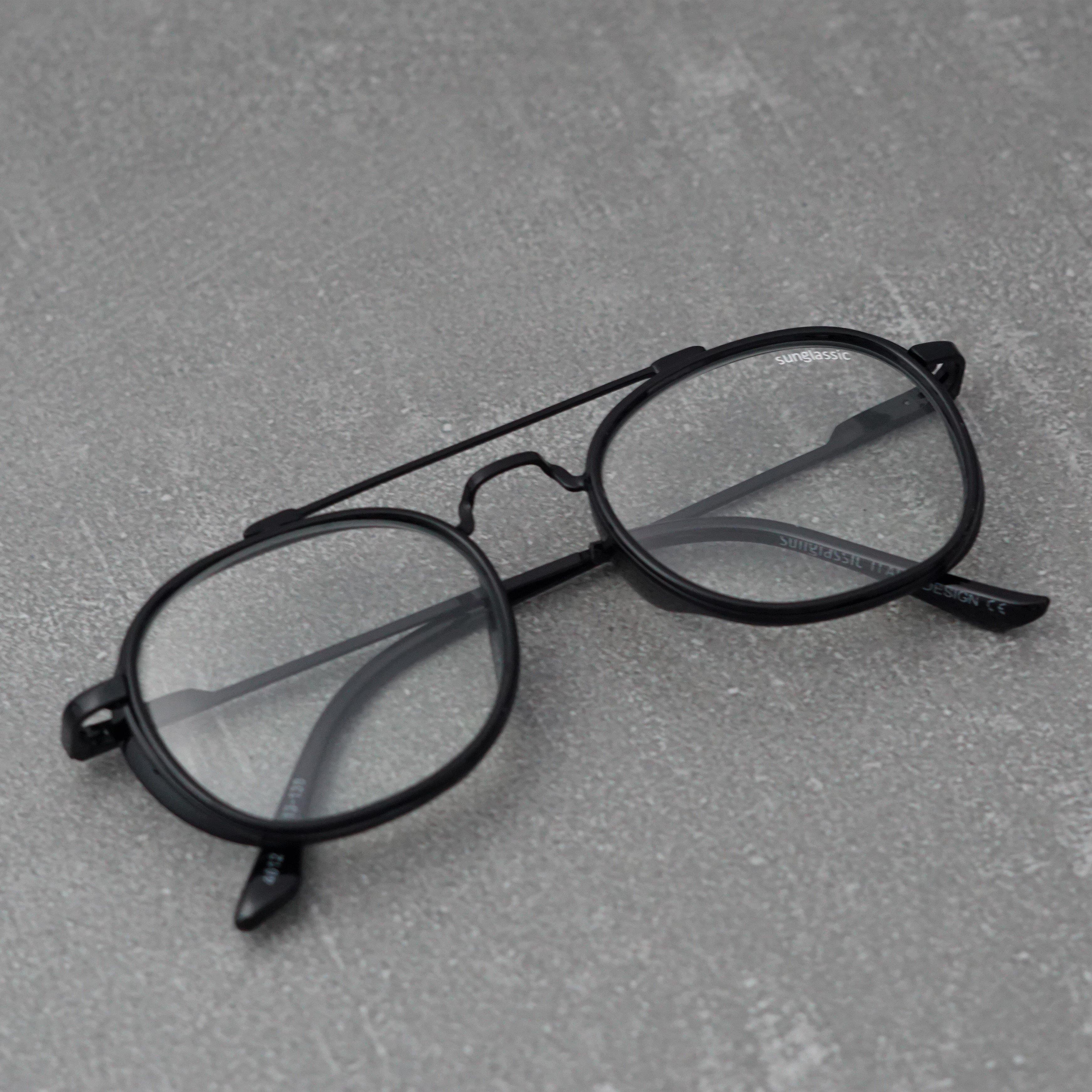 Black Transparent SG4612 Metal Frame Round Sunglasses
