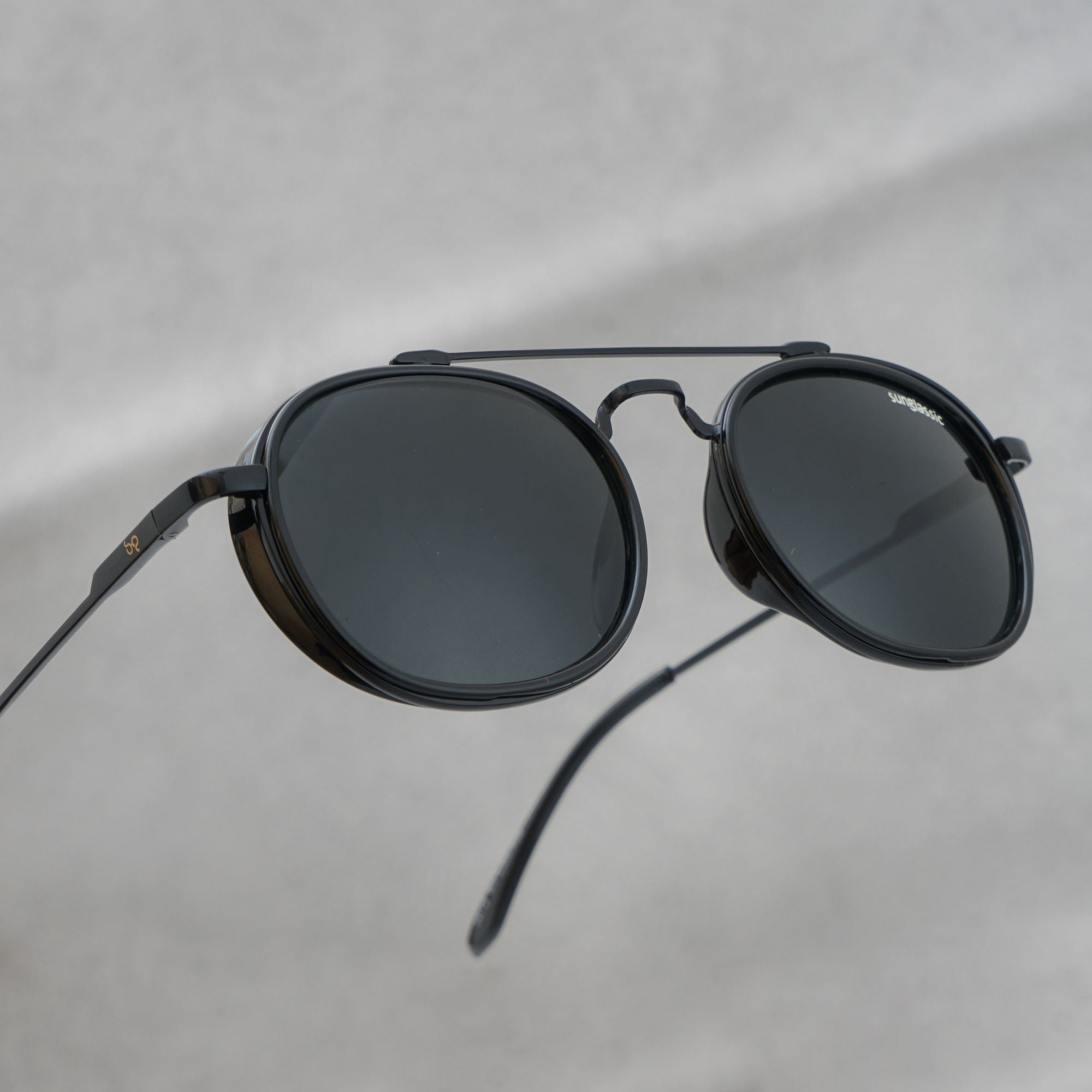 Full Black Polarized SG4612 Metal Frame Round Sunglasses