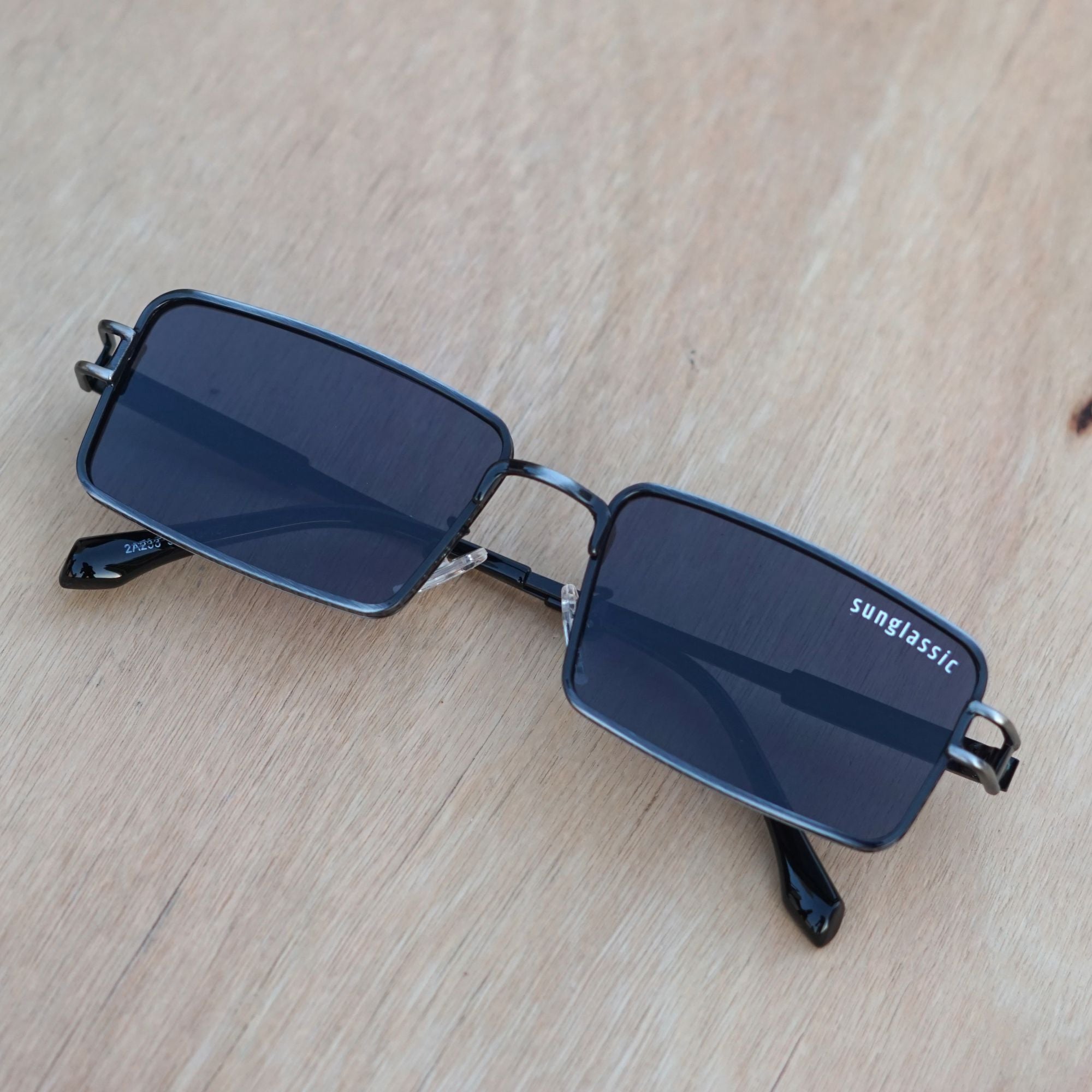 Walker Black Rectangle Sunglasses