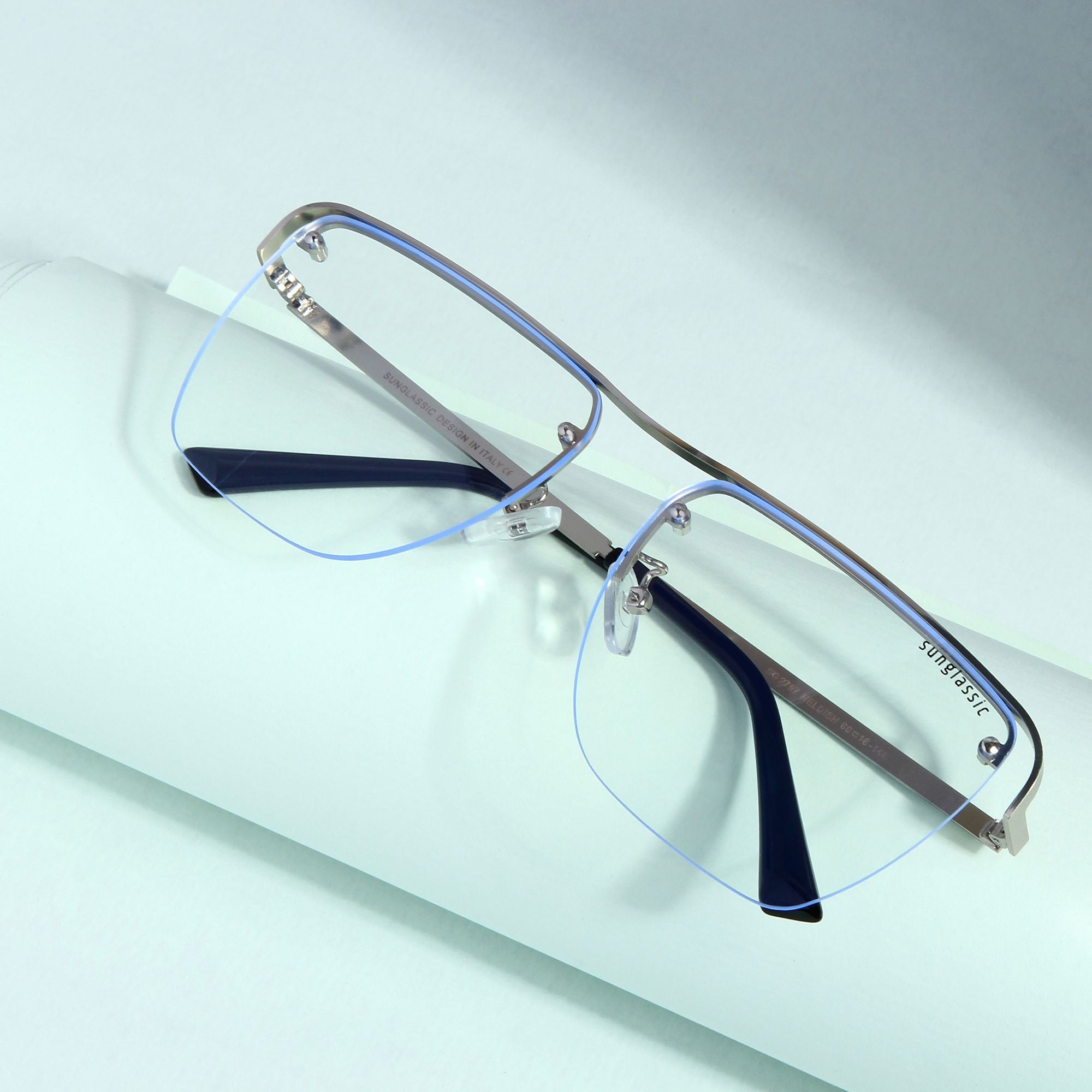 New Silver frame Square Sunglasse store