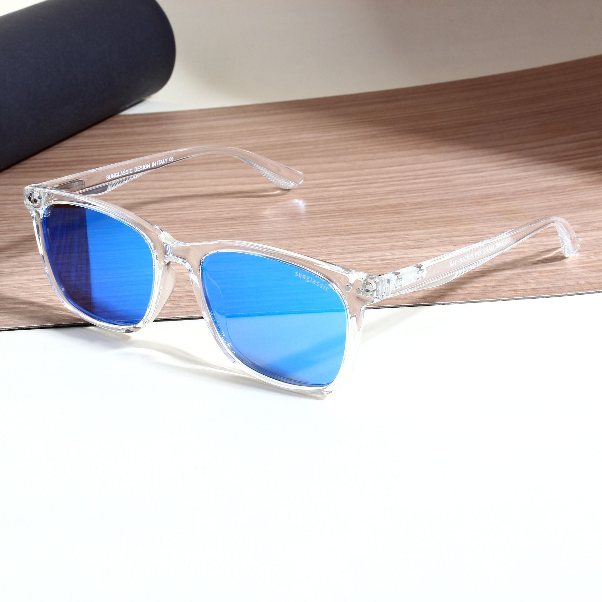 Marlton. Aqua Mercurial Polarized TR90 Square Sunglasses