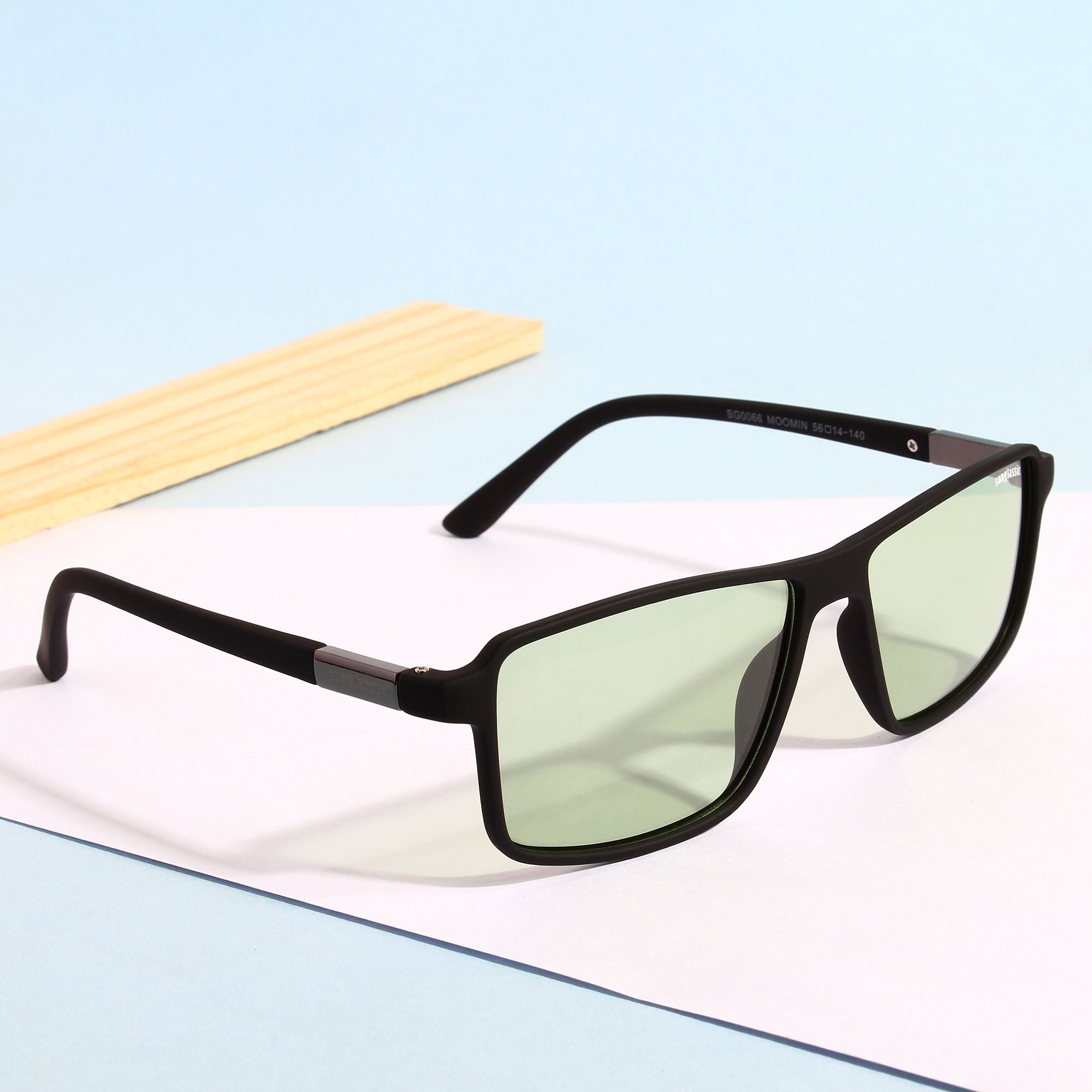 Moomin. Green Candy Polarized Rectangle Sunglasses