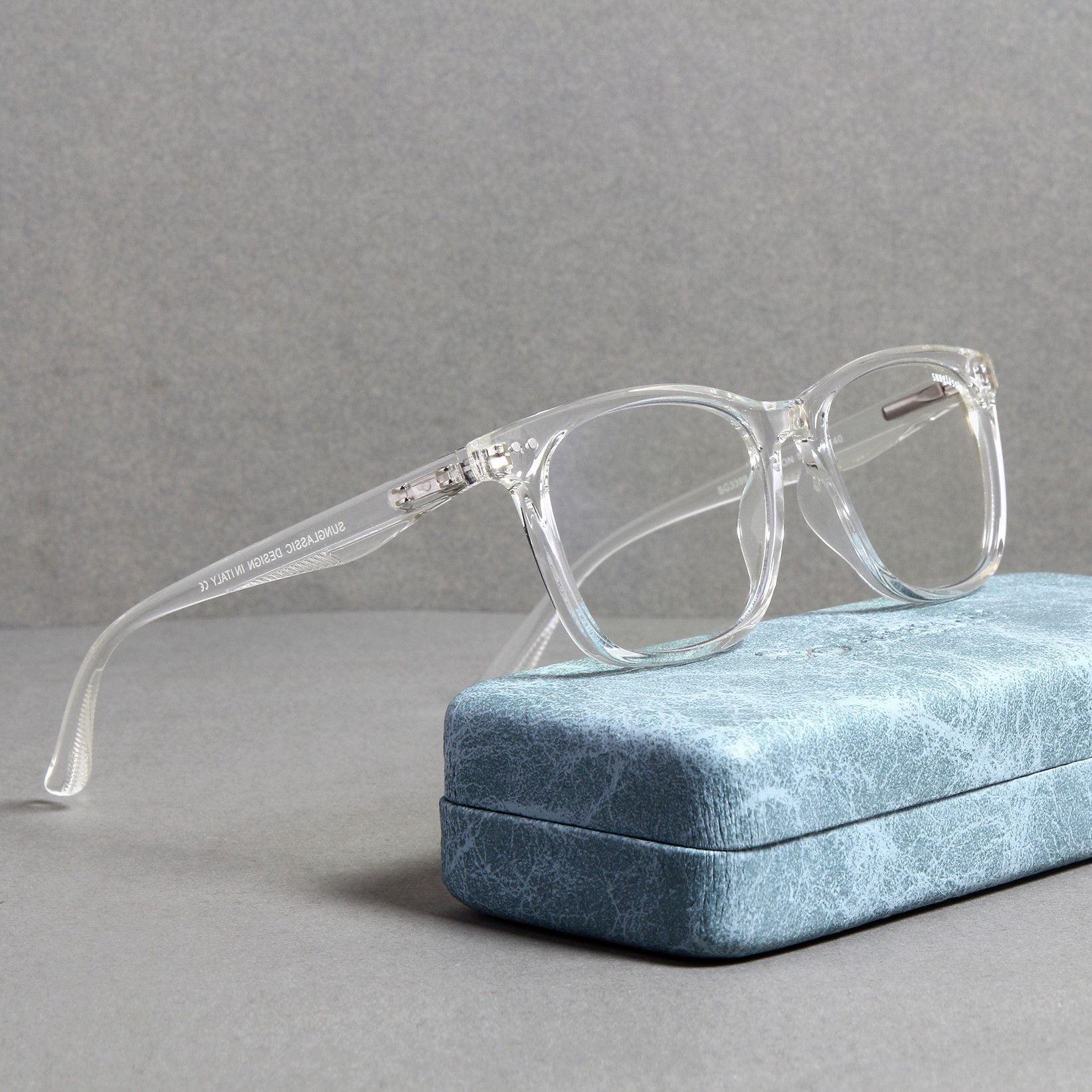 Marlton. Clear Anti-Blue Light TR90 Square Sunglasses
