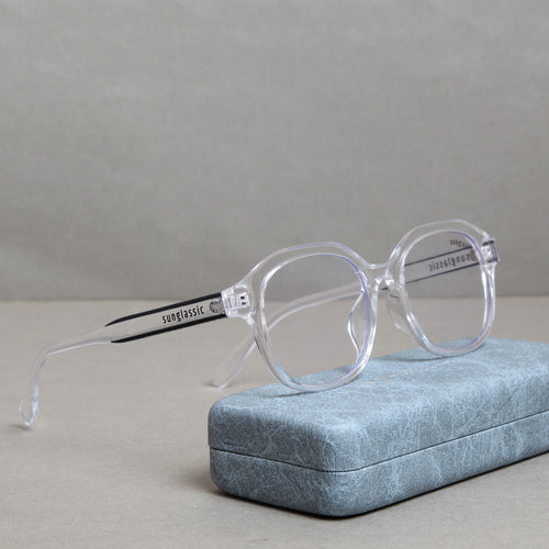 Crypto. Clear Square Sunglasses