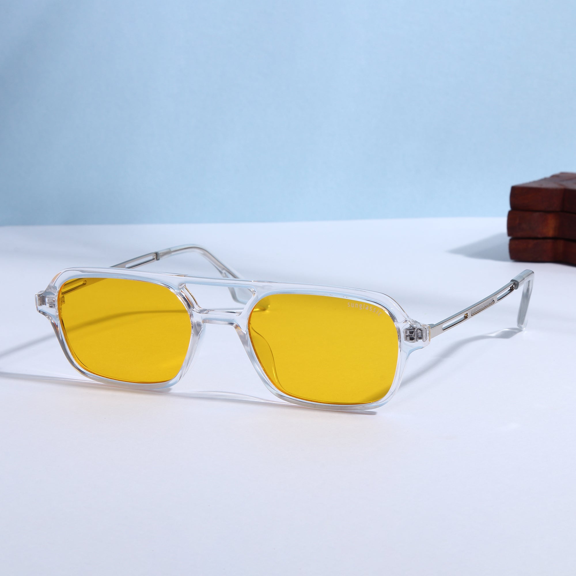 GRAVITY YELLOW TRANSPARENT METAL SUNGLASSES – JP John Pan Eyewear