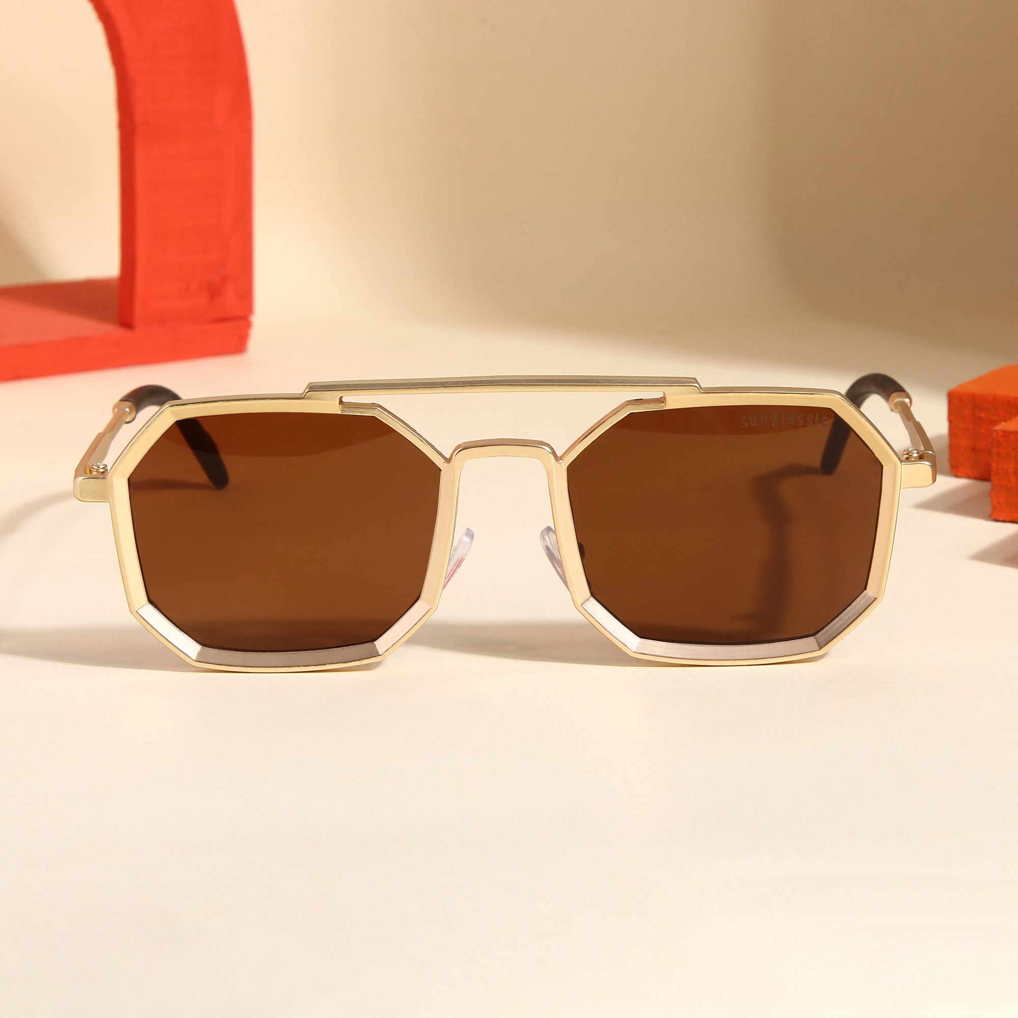 Commando Gold Brown Edition Octagon Sunglasses