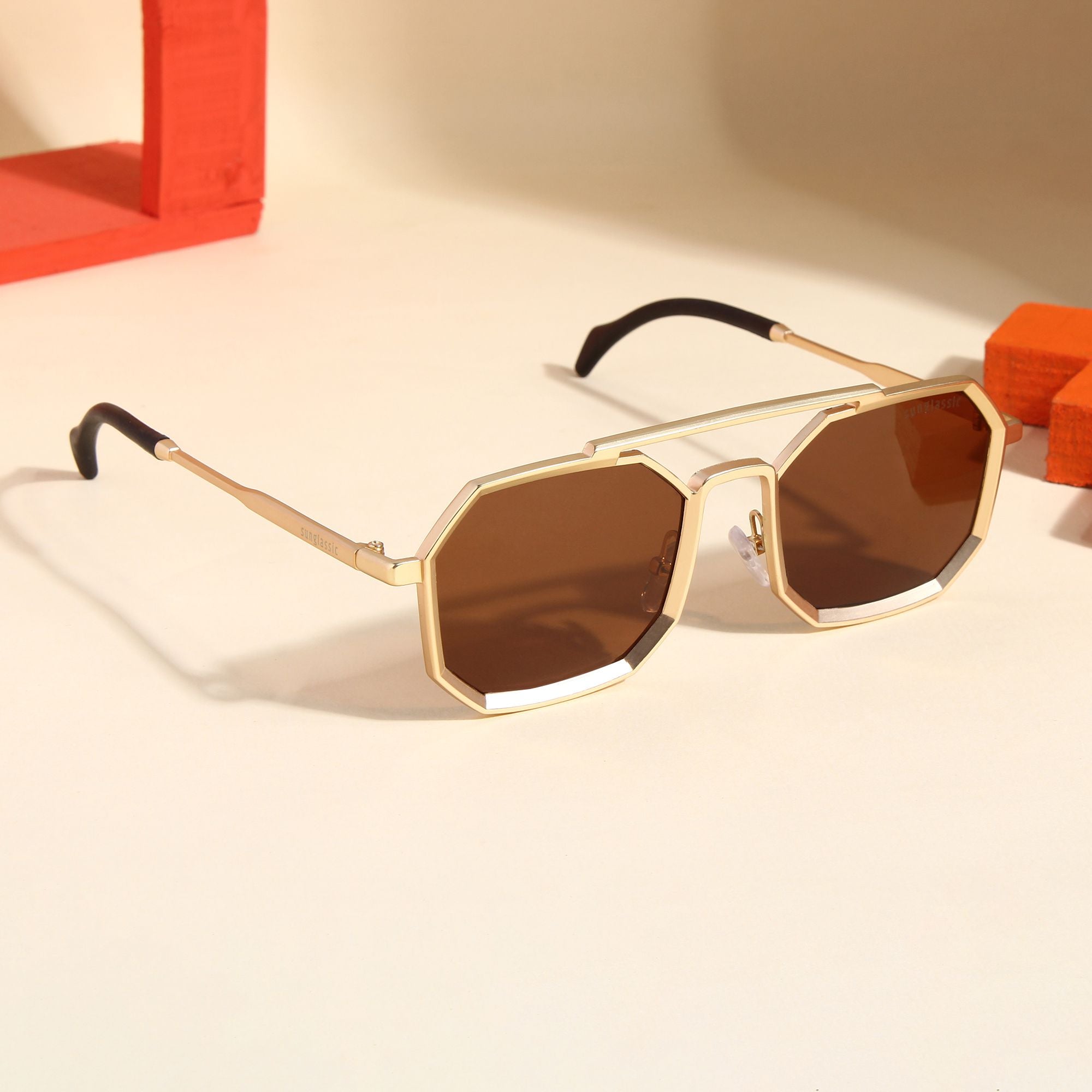 Commando Gold Brown Edition Octagon Sunglasses