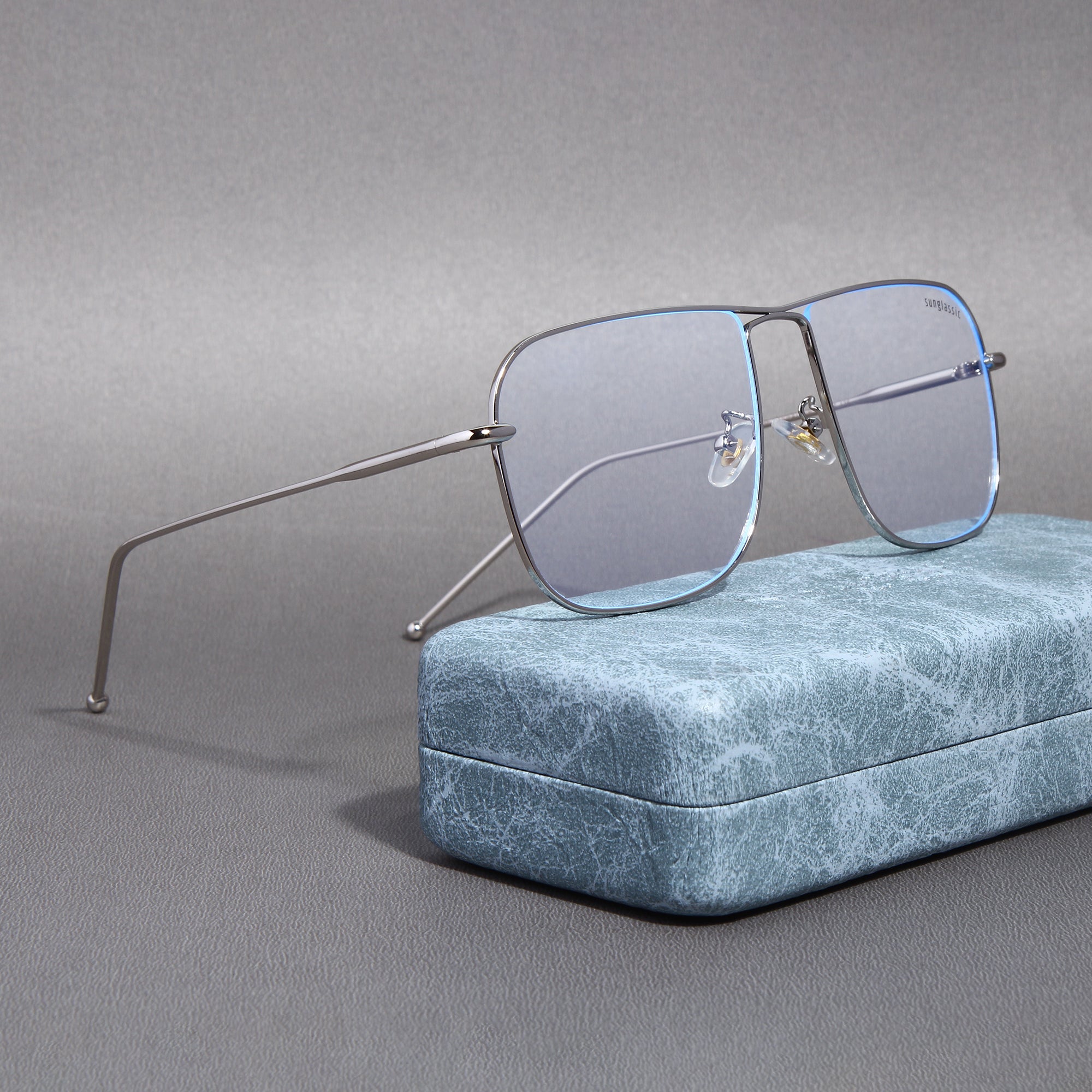 FENDI EYEWEAR Sky Silver-Tone Square-Frame Sunglasses for Men | MR PORTER