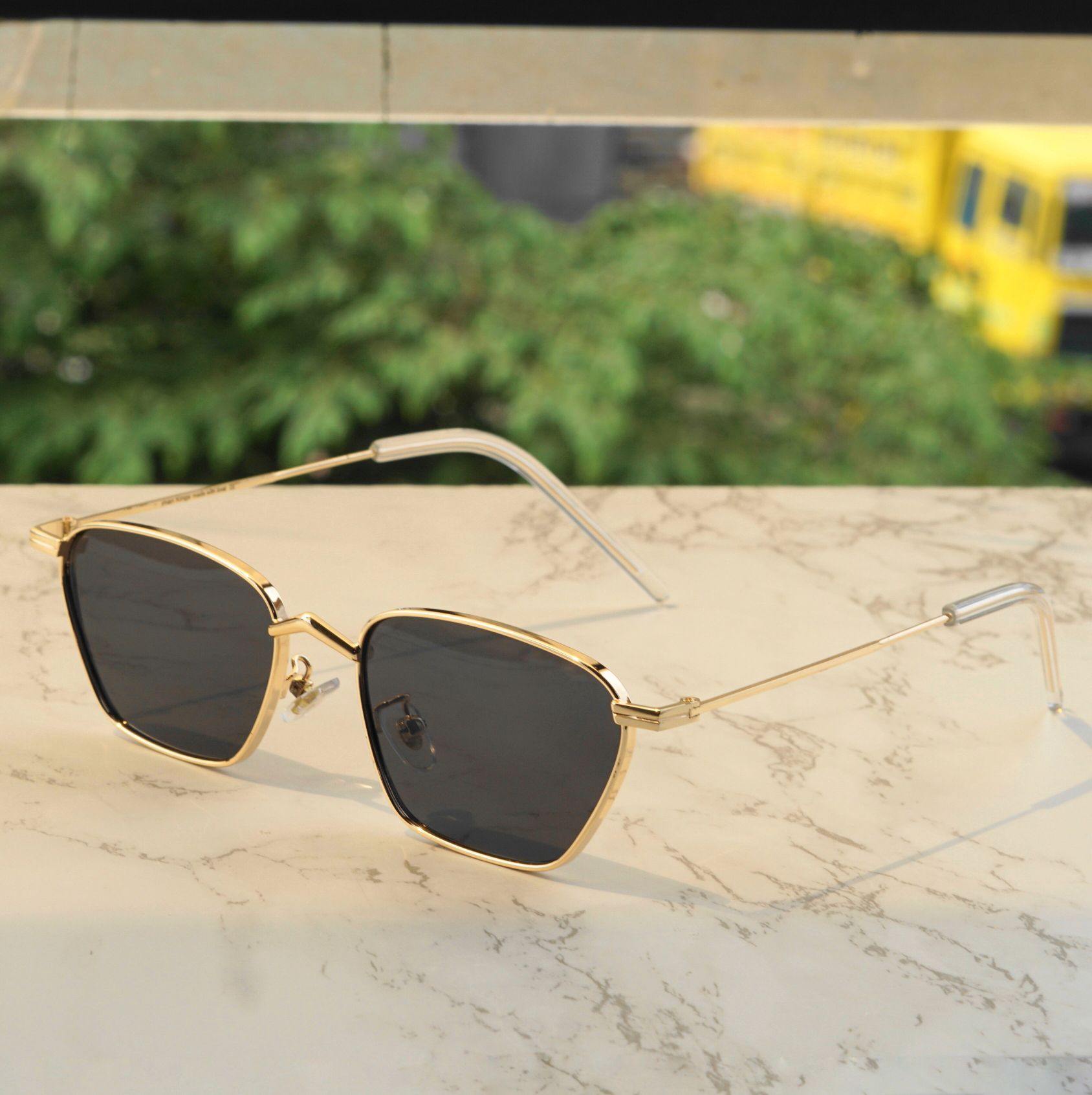 Andreas Gold Black Edition Trapezoid Sunglasses