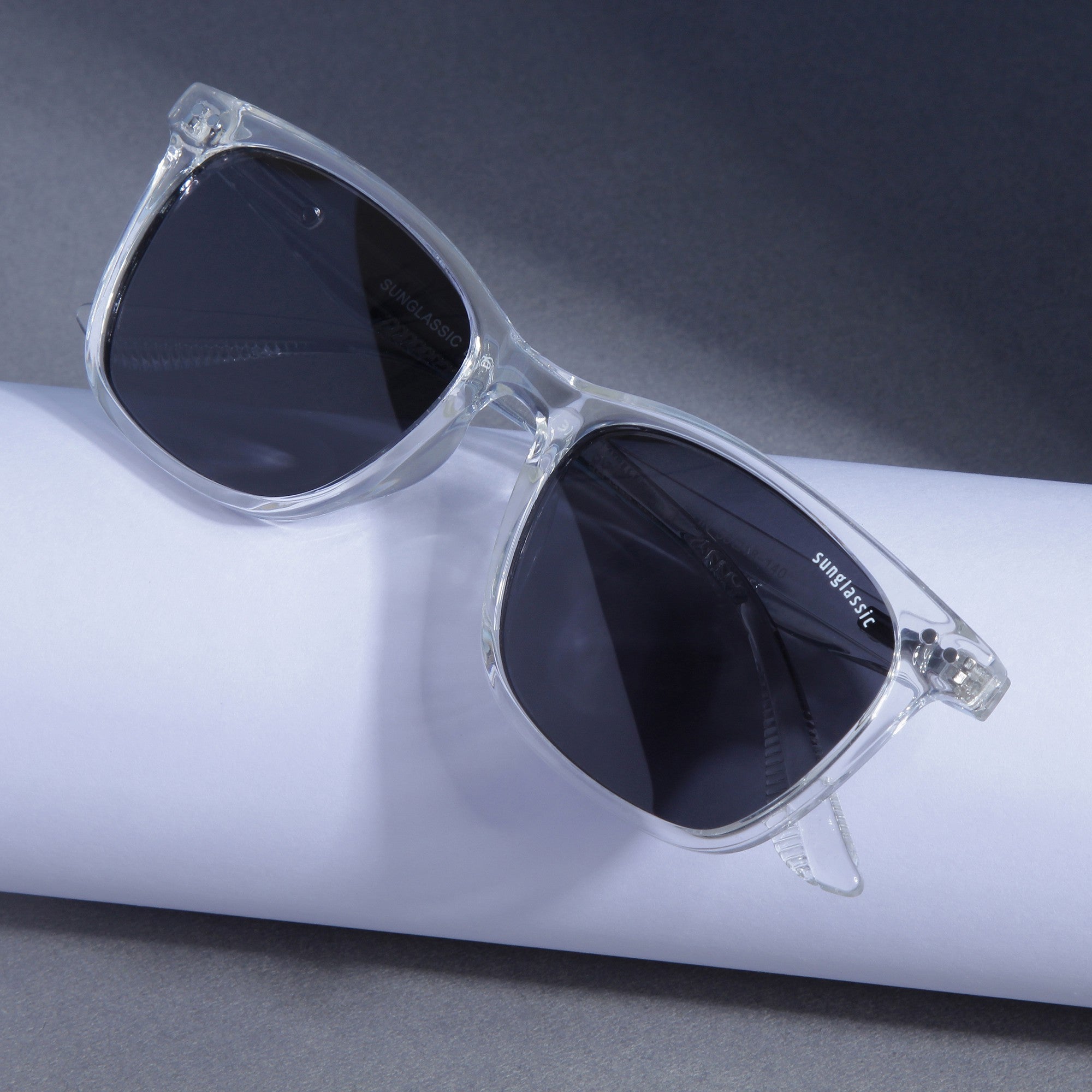Marlton. Clear Black Polarized TR90 Square Sunglasses
