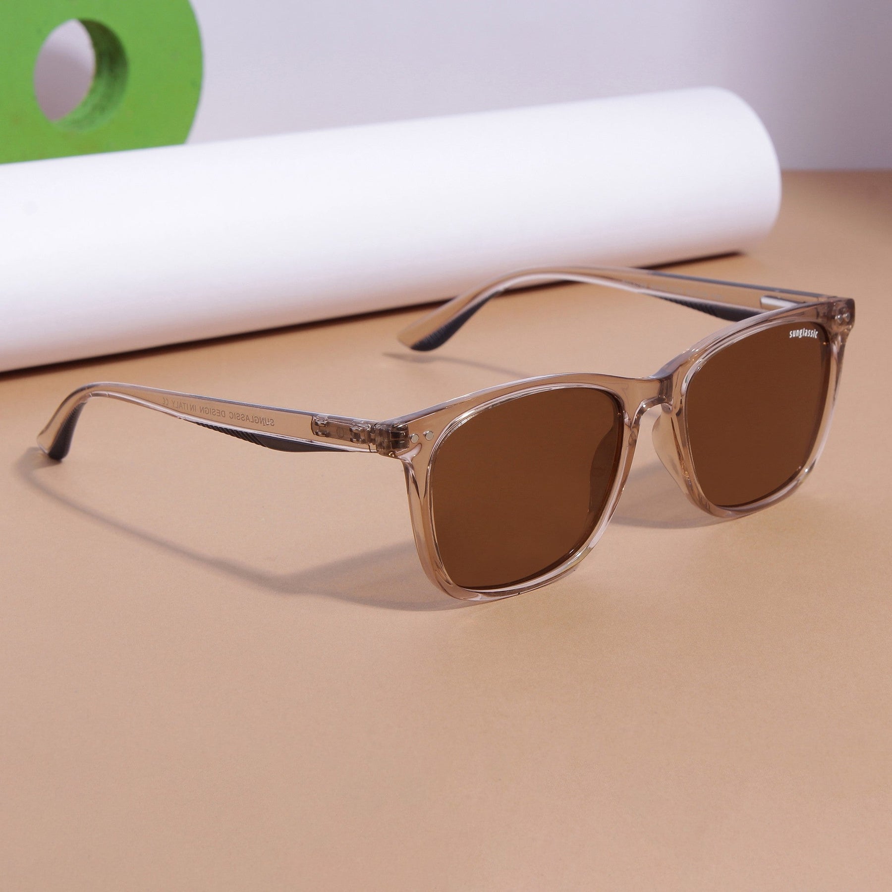Marlton. Brown Polarized TR90 Square Sunglasses