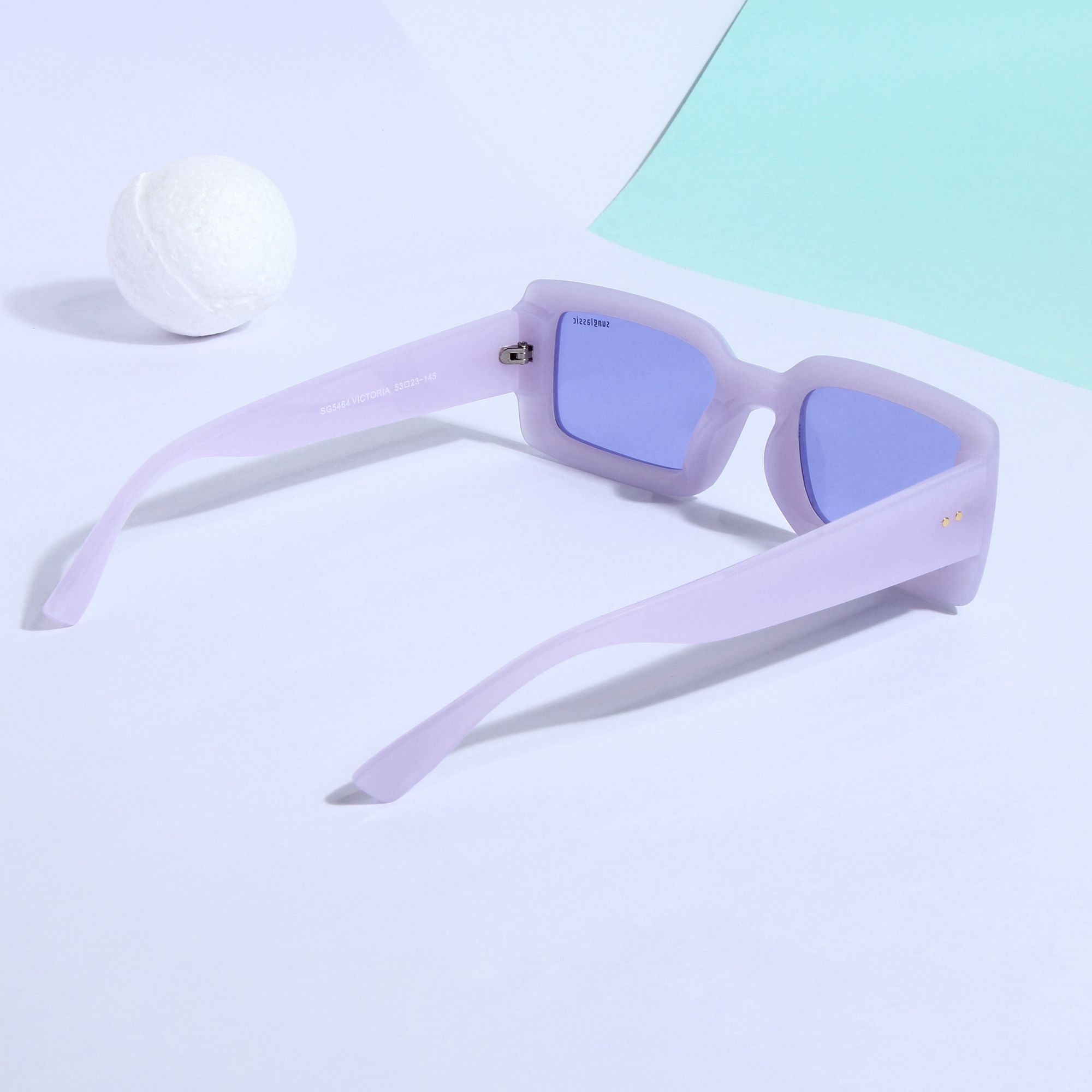 Victoria. Purple Polarized Rectangle Sunglasses